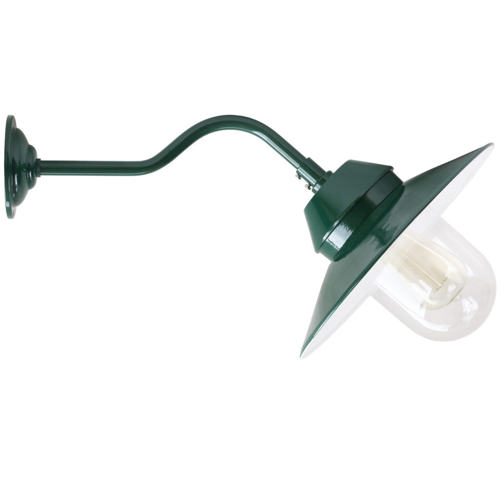 grüne Hoflampe mit Reflektor